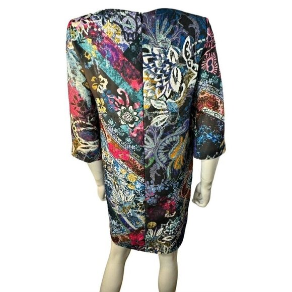 Fuzzi Women's Multicolor Floral Print 3/4 Sleeve Dress- LT3120 - Picture 3 of 5